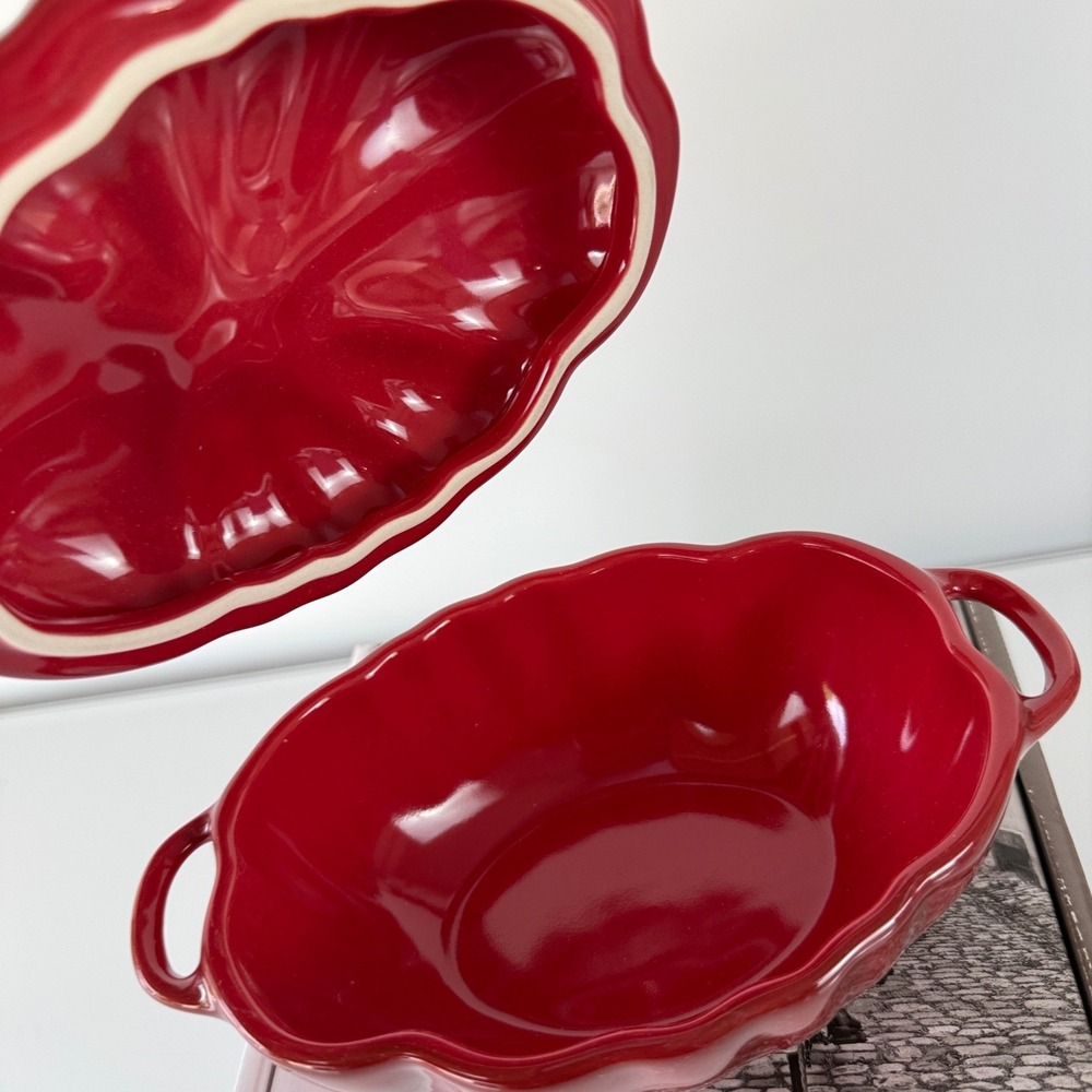 Staub Tomato Cocotte Ceramic 0.5 Qt Cherry Red Stoneware Dish 185335 - Picture 4 of 13